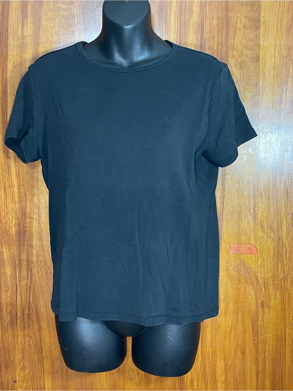 Lauren Ralph Lauren Petite Black Crewneck Short Sleeve T-Shirt Tee No Size Tag M